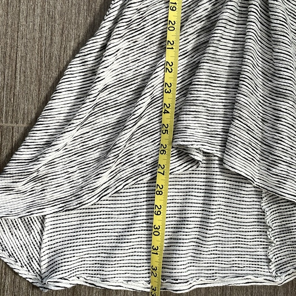 Max Studio Black/White Stripe Textured Twist Knot Hi Lo Dress L EUC - Picture 11 of 14